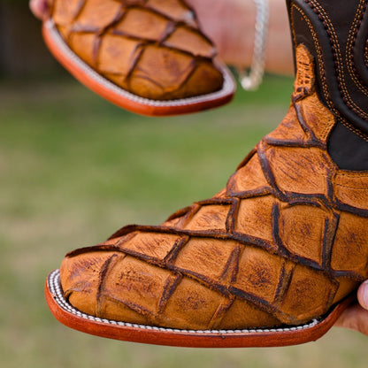 Men's Matte Square Toe Leather Boots