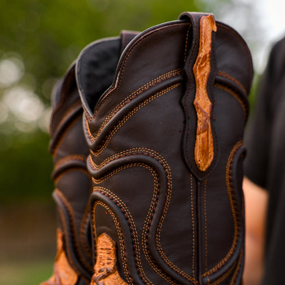 Men's Matte Square Toe Leather Boots