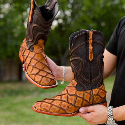 Men's Matte Square Toe Leather Boots