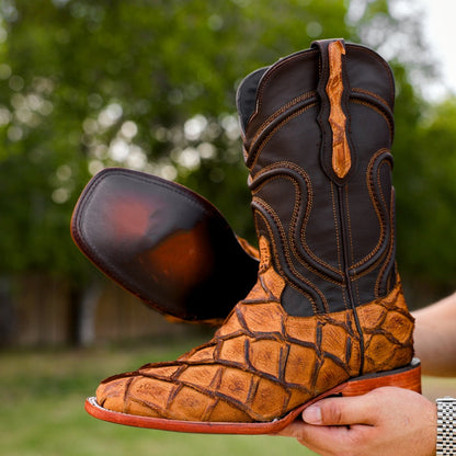 Men's Matte Square Toe Leather Boots