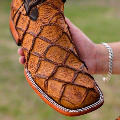 Men's Matte Square Toe Leather Boots