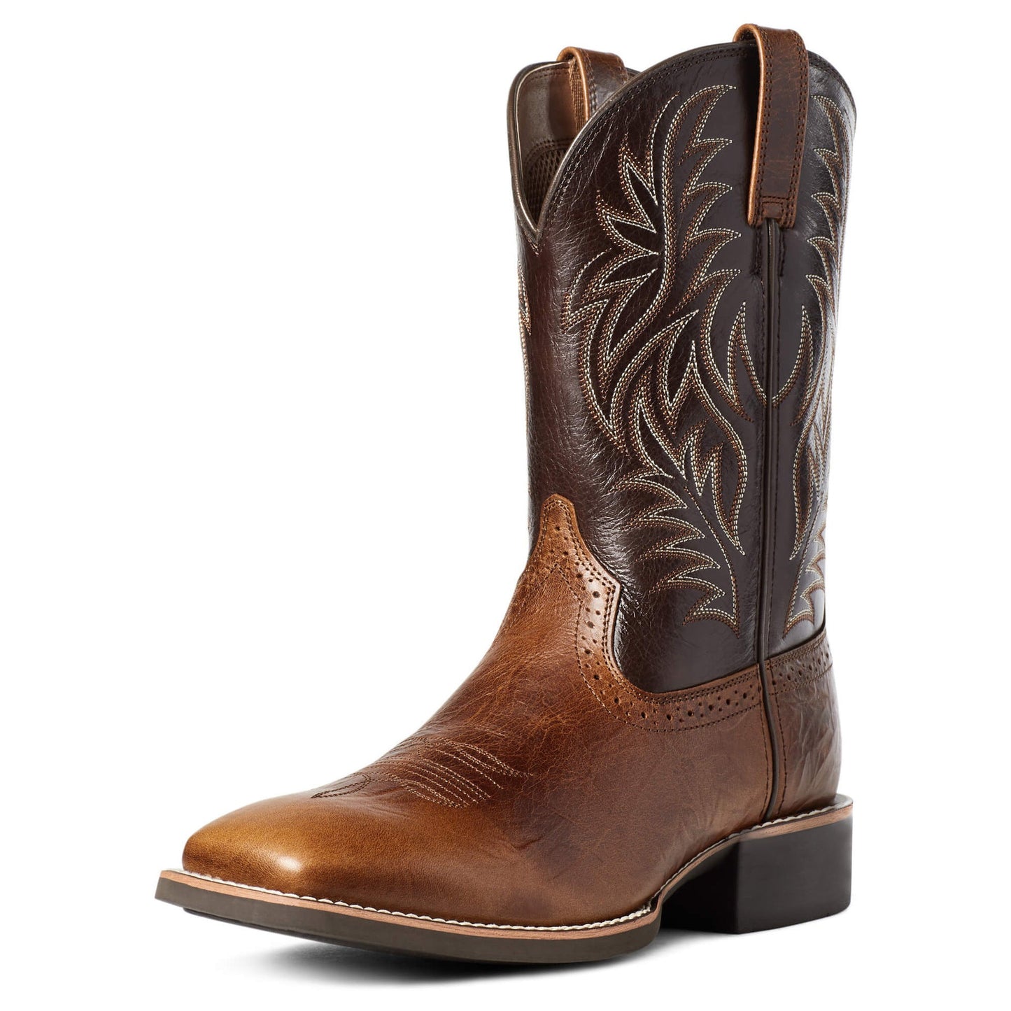 Vintage Embroidered Wide Toe Western Cowboy Boots