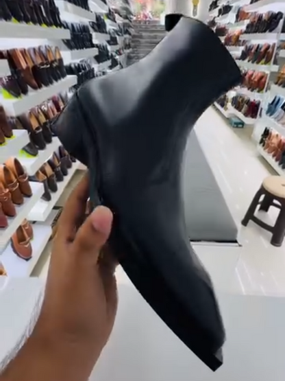 Men's Square-toe Zipper Ankle Boots