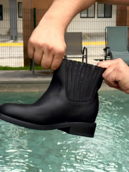 Men's Stretch Leather Ankle Boots