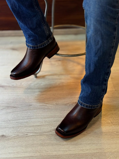 Men's Stretch Leather Ankle Boots