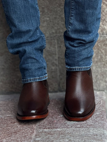 Men's Stretch Leather Ankle Boots