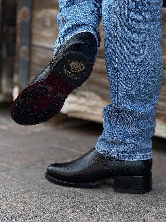 Men's Zipper Cowhide Boots
