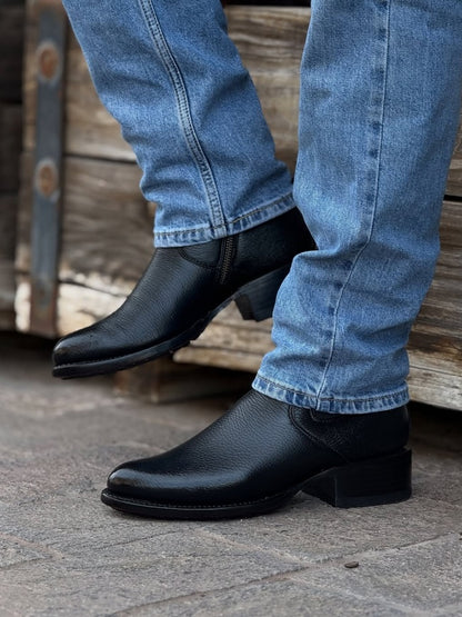 Men's Zipper Cowhide Boots
