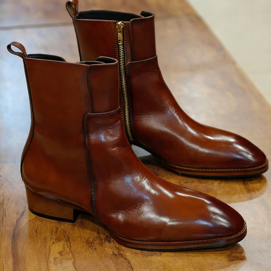 Men's Luxury Tan Leather Boots