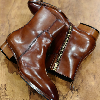 Men's Luxury Tan Leather Boots