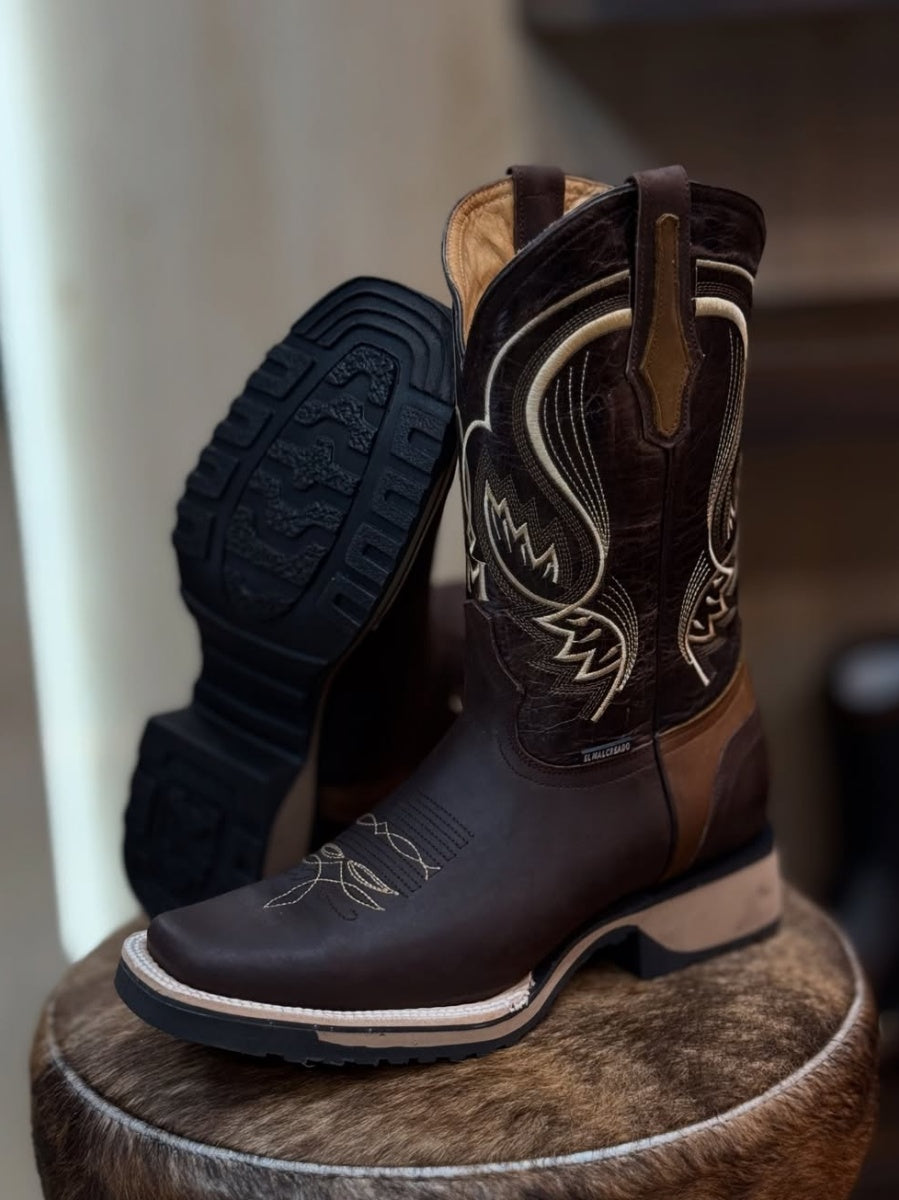 Retro High-top Embroidered Wide-toe Western Cowboy Boots