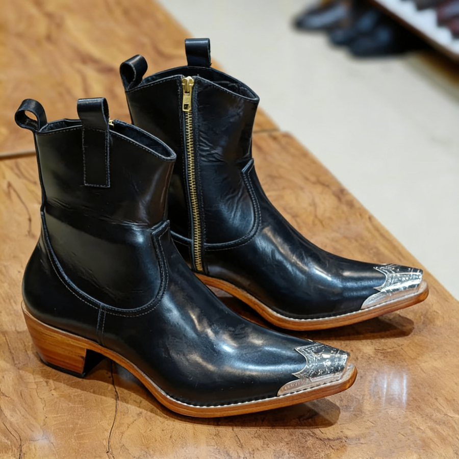 Men's Steel Toe Cowboy Leather Boots