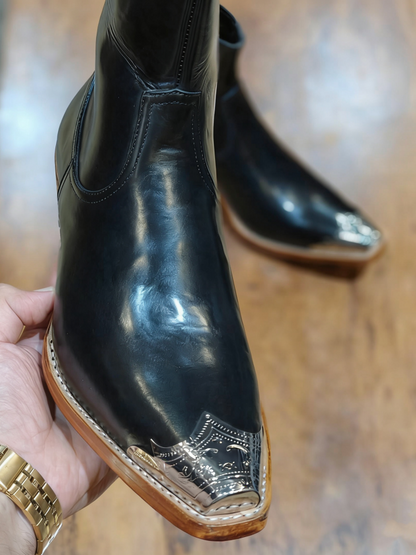 Men's Steel Toe Cowboy Leather Boots