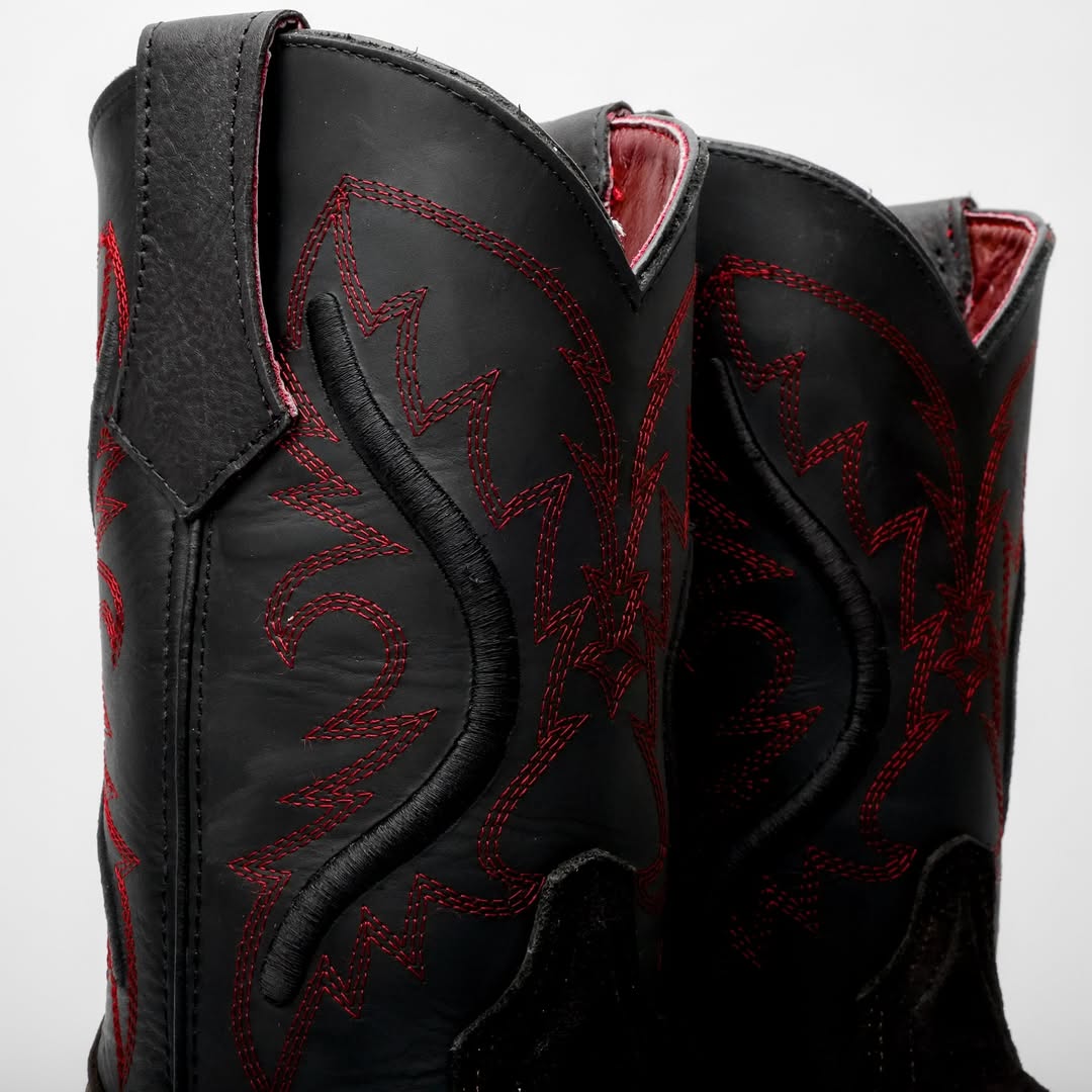 Men's Black Rough-Out Leather Boots