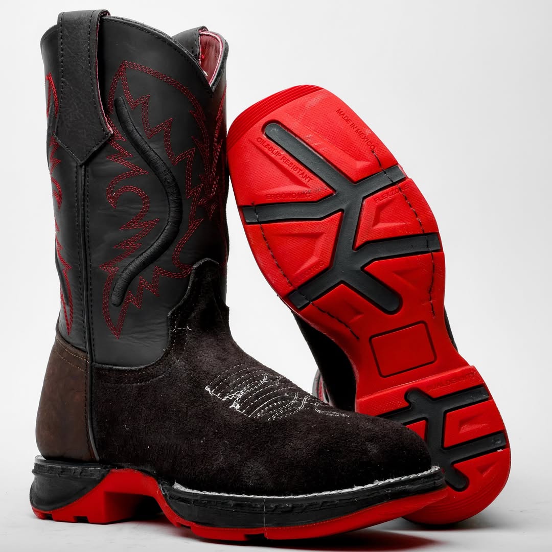 Men's Black Rough-Out Leather Boots