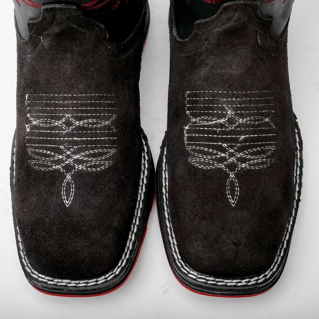 Men's Black Rough-Out Leather Boots