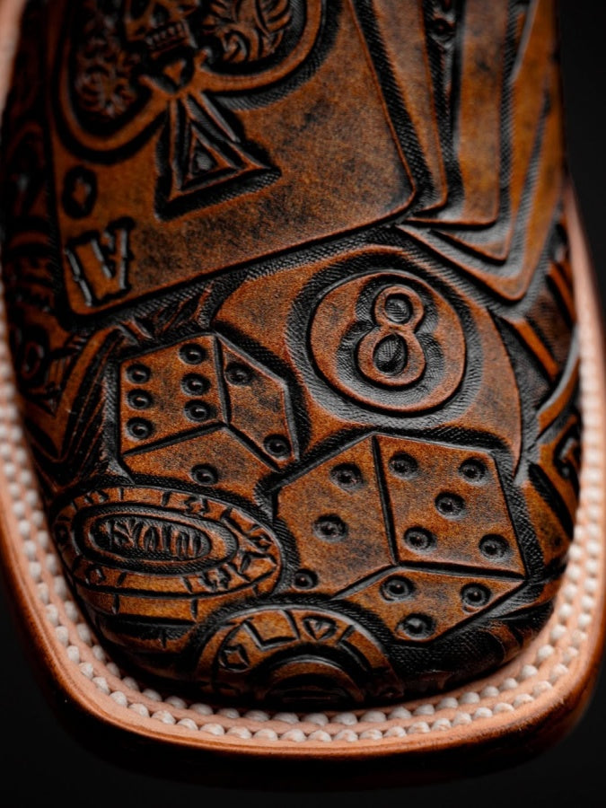 Men's Playing Card Western Cowboy Boots