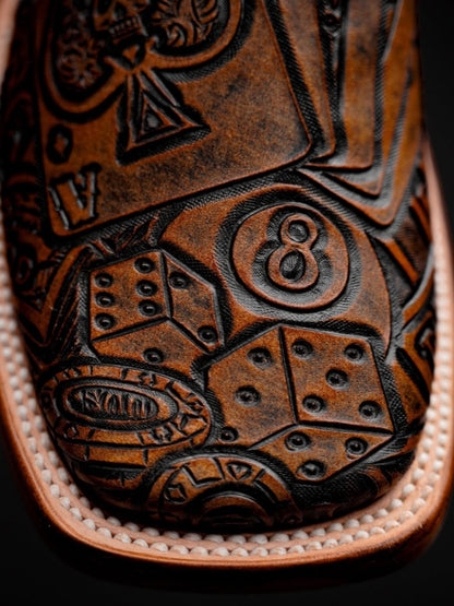 Men's Playing Card Western Cowboy Boots