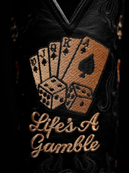 Men's Playing Card Western Cowboy Boots