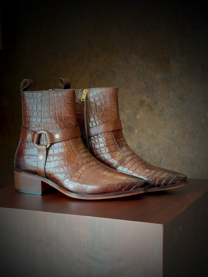 Men's Wooden Sole Italian Leather Chelsea Boots