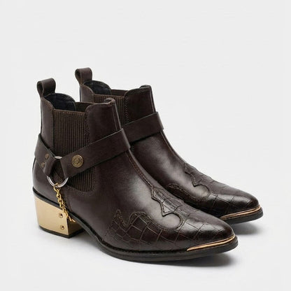 Men's Pointed Toe Semi Textured Leather Chelsea Boots