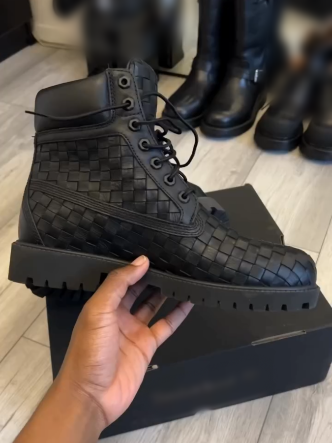 Men's Woven Lace-up High-top Boots