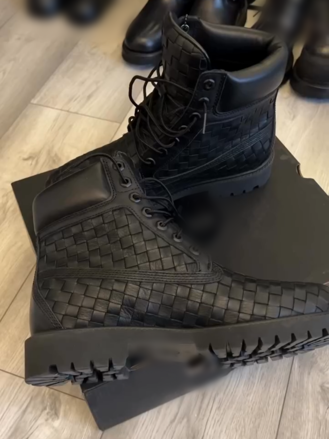 Men's Woven Lace-up High-top Boots