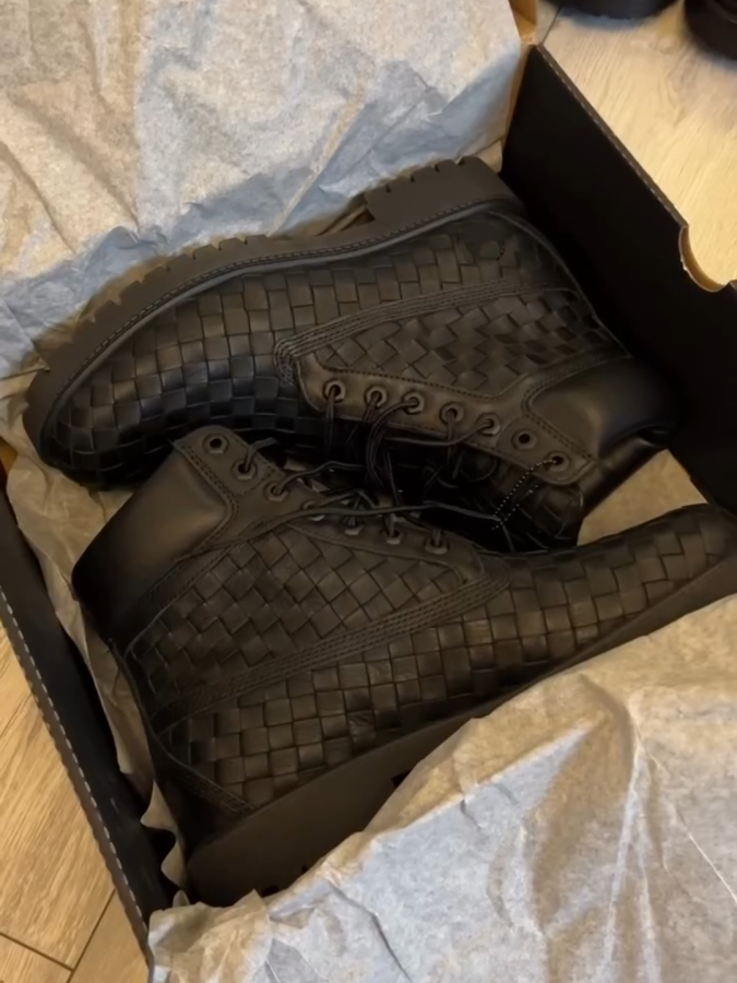 Men's Woven Lace-up High-top Boots