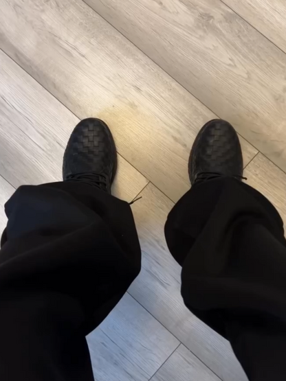 Men's Woven Lace-up High-top Boots