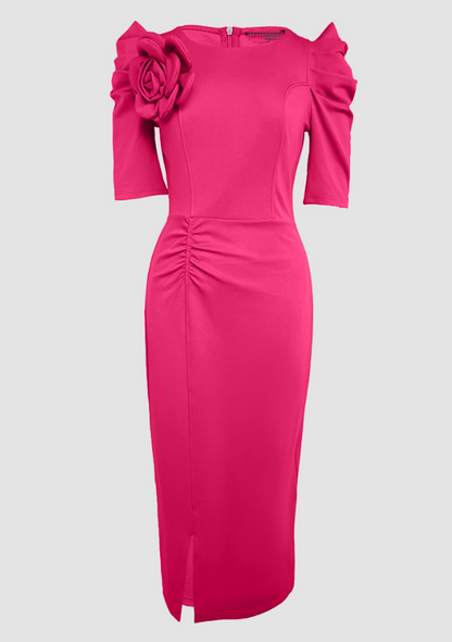 Elegant Slim Flower Summer Midi Dress