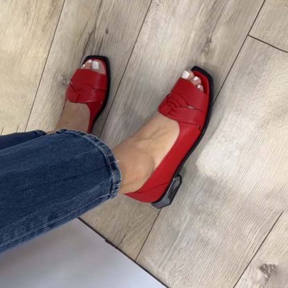 Fish-mouth Hollow-out Low-heeled Shoes