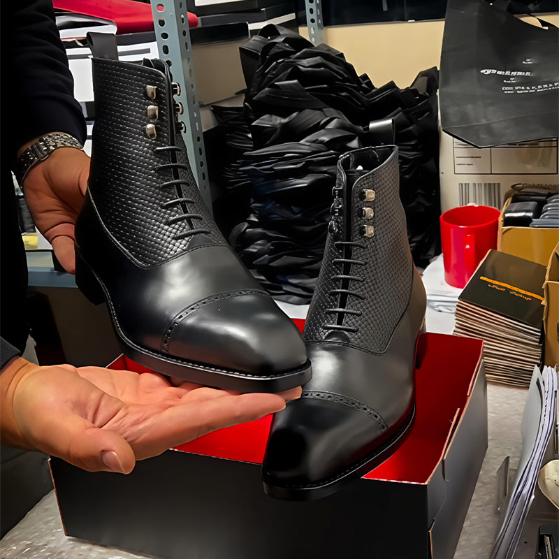 Men's Point-Toe Stud Ankle Boots