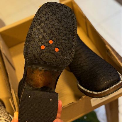 Men's Python Square-Toe Ankle Boots