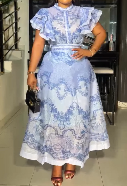 Demure Floral Maxi Dress