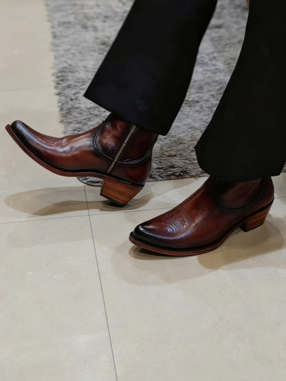 Men's Pointed Toe Embroidered Cowboy Boots