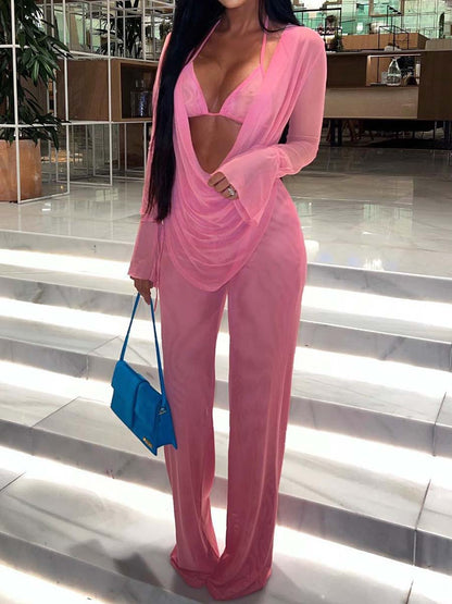 See-through Mesh Sexy Three-piece Set