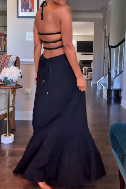 Summer Boho Sexy Backless Maxi Dress