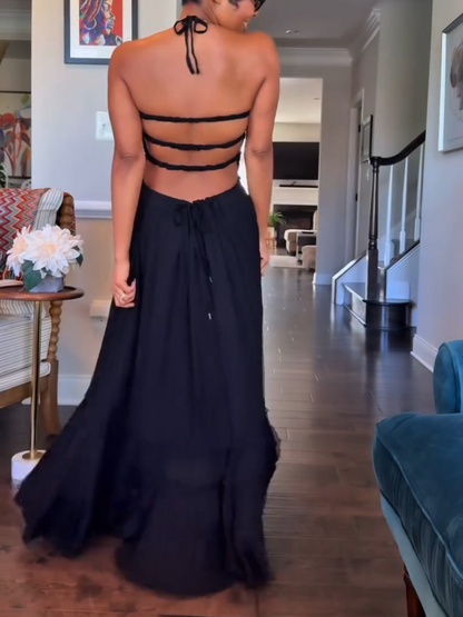 Summer Boho Sexy Backless Maxi Dress