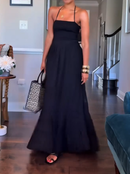 Summer Boho Sexy Backless Maxi Dress