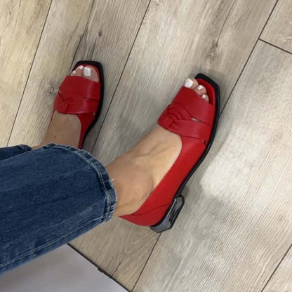 Fish-mouth Hollow-out Low-heeled Shoes