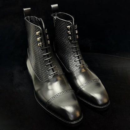 Men's Point-Toe Stud Ankle Boots