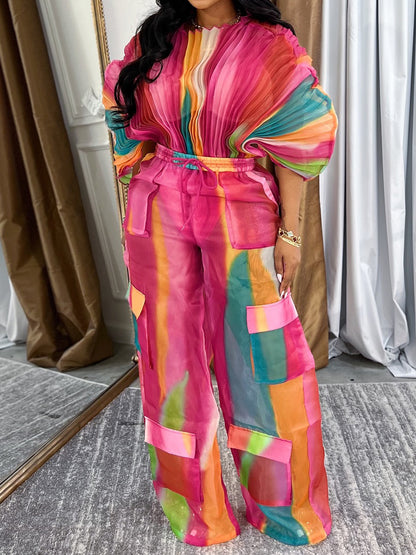 Pockets Drawstring Waist Two Pieces Set