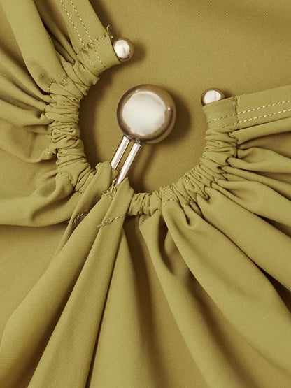 Embellished Ruched Two Pieces Dress