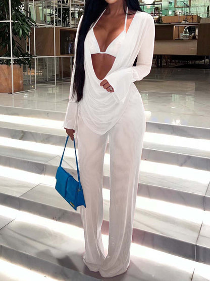 See-through Mesh Sexy Three-piece Set