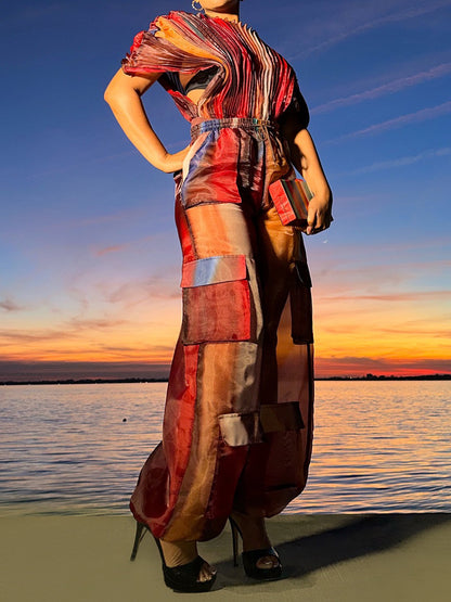 Pockets Drawstring Waist Two Pieces Set