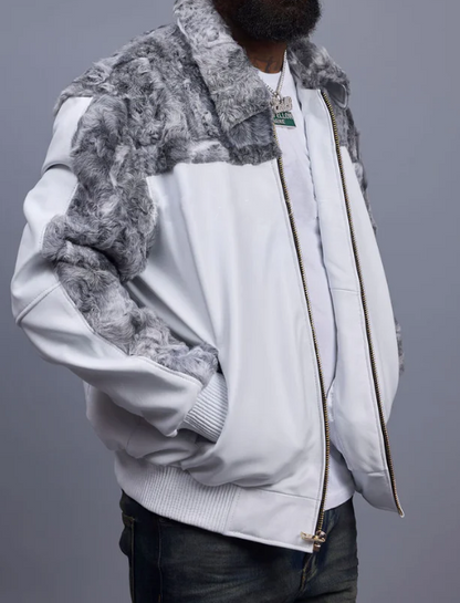 Men's Faux Fur Leather Jacket