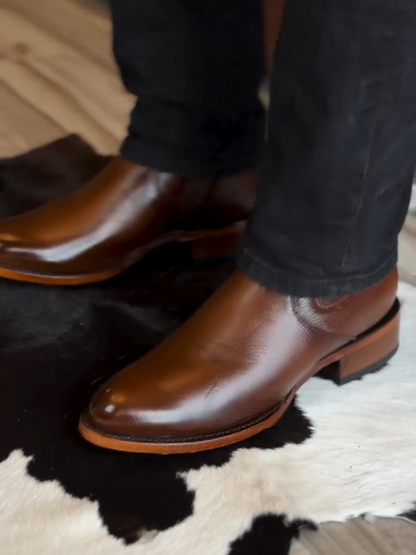 Men's Zippered Stretch Leather Boots