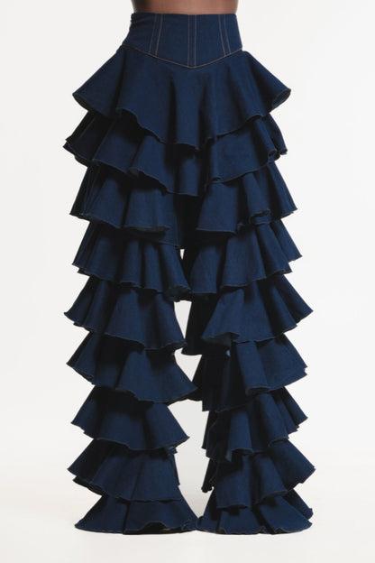 Ruffled Denim Pants Two Pieces Sets ( Buy 1 get free shipping )