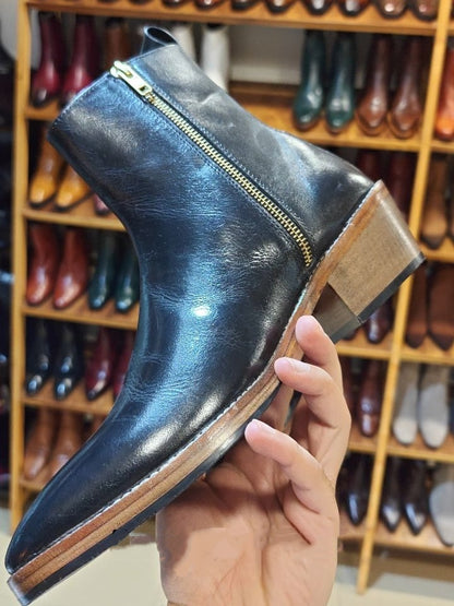 Men's Pointed Hand Crafted Leather Boots