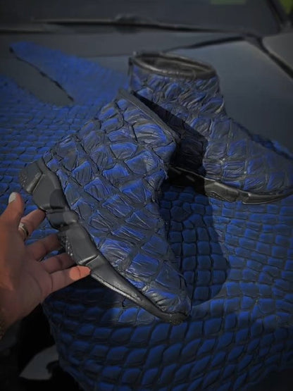 Men's Fishnet Pattern Soft Sole Ankle Boots